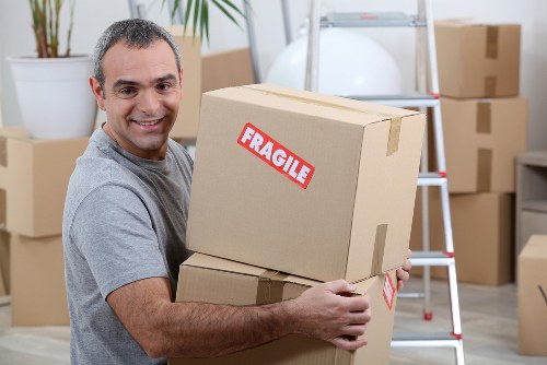 Boxes and packing materials prepared for a home move in Ilford