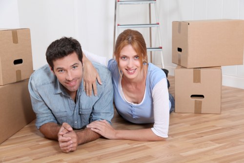 Household items and boxes arranged for a smooth Ilford home relocation