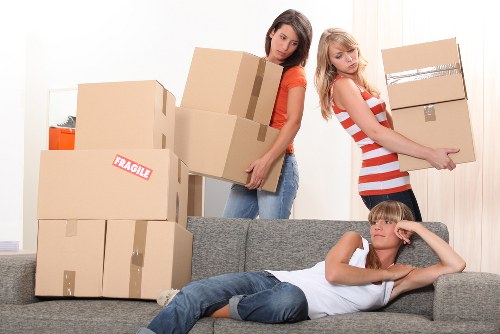 Truck loaded with boxes and furniture for an Ilford relocation