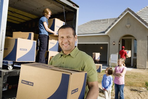 Packed moving van loaded securely for safe transport
