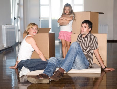 Packed fragile items and furniture ready for transport