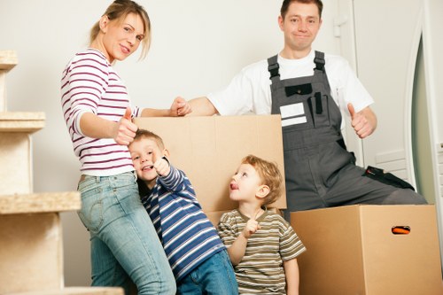 Professional movers handling office relocation logistics in Ilford
